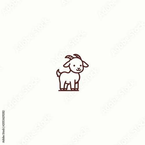 Goat cute logo design template vector illustration