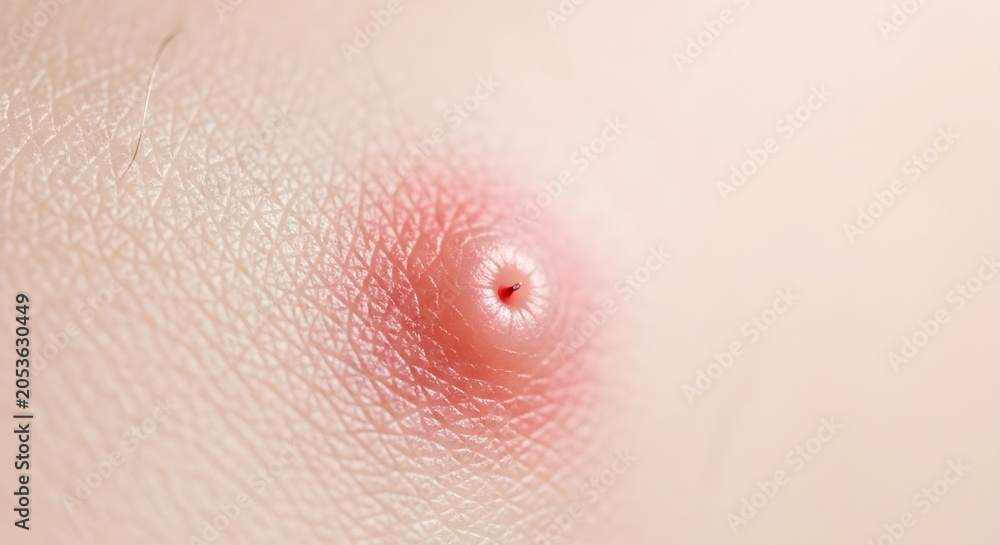 Fototapeta premium Macro Shot of Molluscum Contagiosum Skin Lesion