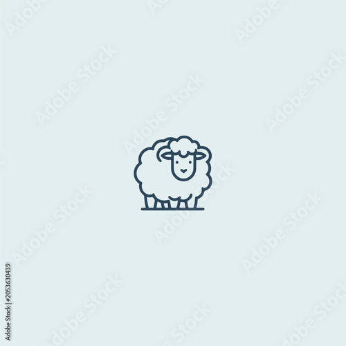 Sheep cute logo design template vector illustration
