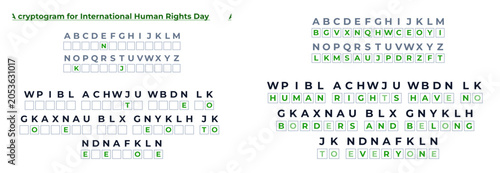 Fotografie A vector image with a code, a cryptogram  with the correct answer for Internatio
