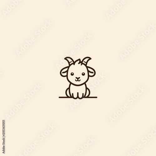 Goat cute logo design template vector illustration