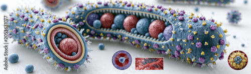 3D Rendered Virus Particle:...