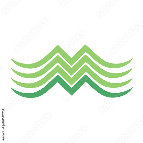 Minimalist green mountain wave vector