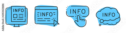 Canvas Print Information icons representing info access and interaction online