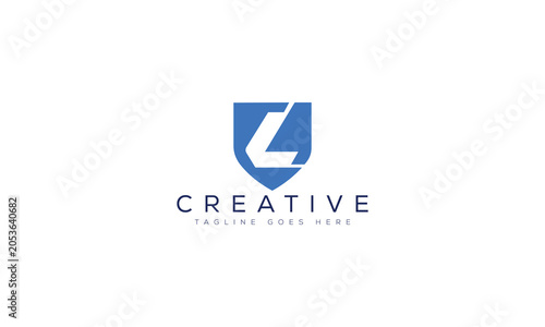 Letter l shield logo design concept