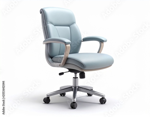 grey office chair against white background