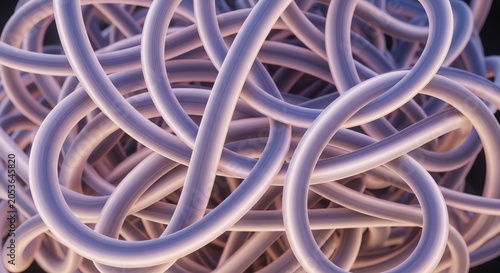 Tangled purple tubes on dark background