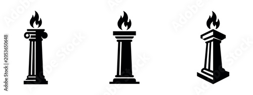 Фотография Pillar with flame icons