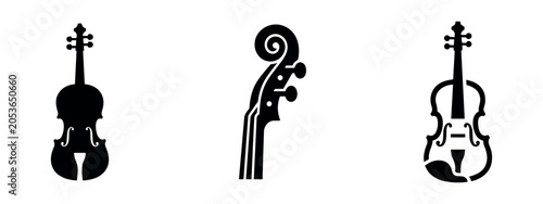Cuadro en lienzo Violin musical instrument icons