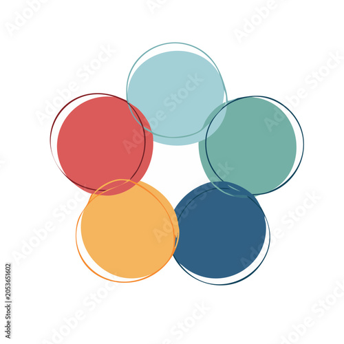 Minimalist colorful circles overlapping