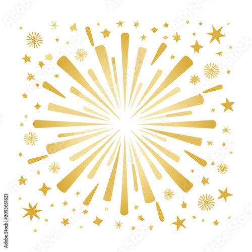Minimalist gold firework illustration