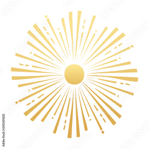Minimalist gold sunburst illustration
