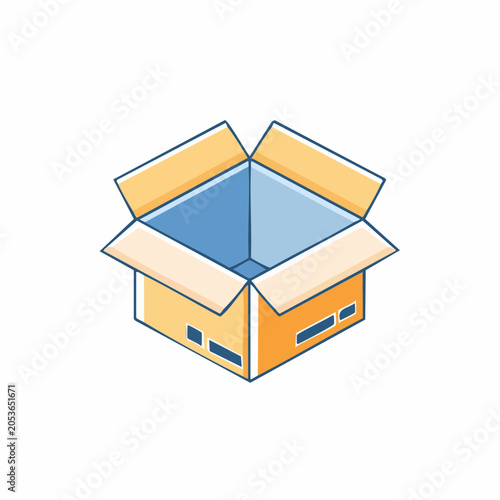Open Cardboard Box Icon