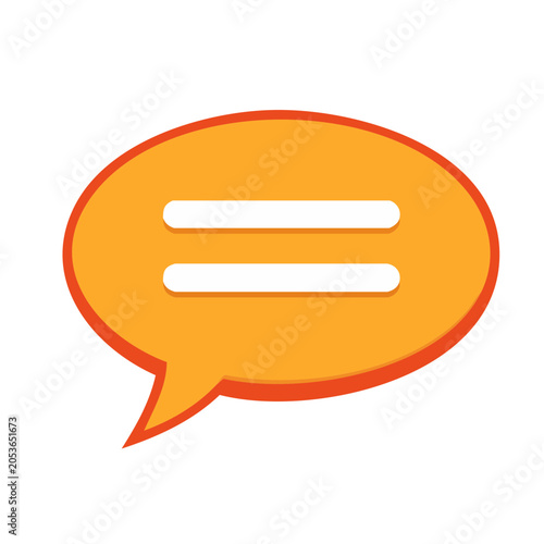 Orange speech bubble icon with transparent background