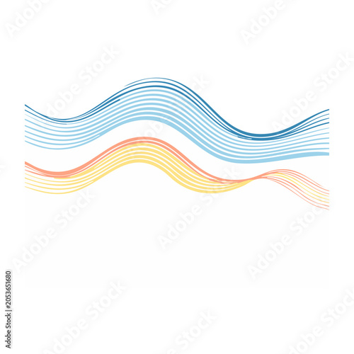 Minimalist wave lines illustration