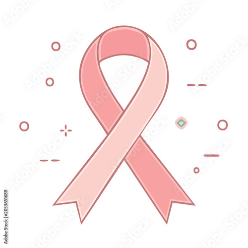 Pink ribbon illustration on white background