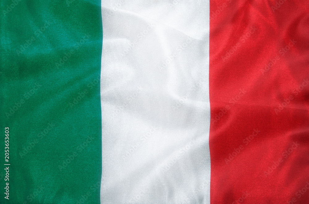 Obraz premium Italy Flag silk fabric background