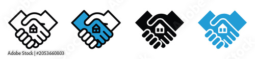 Foto Land acquisition icon set, property development and land purchase process icons
