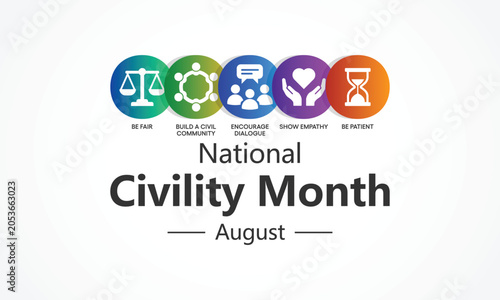Canvas-taulu National Civility Month observed every year in August to promote respectful interactions, empathy, and kindness in our communities and workplaces