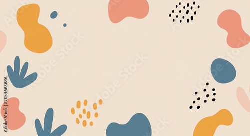 Abstract shapes background with muted colors