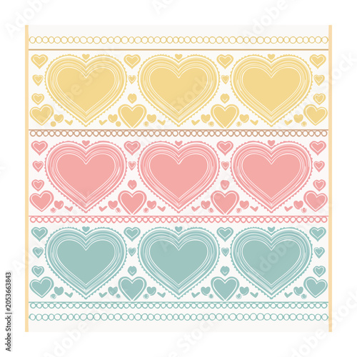Heart Pattern Border Vector Illustration