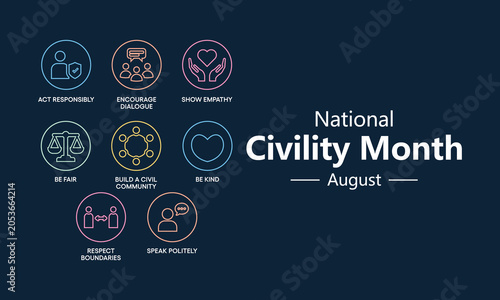 Foto National Civility Month observed every year in August to promote respectful interactions, empathy, and kindness in our communities and workplaces