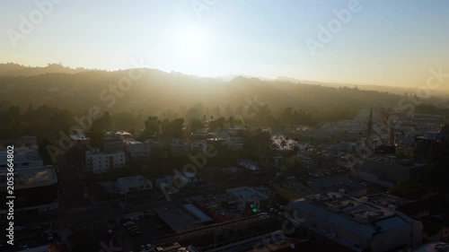 Sun Rays Breaking Through Morning Haze Above Studio City Los Angeles California. December 19, 2025