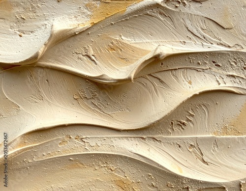 Thick, creamy paint with visible brush strokes creating organic, flowing textures