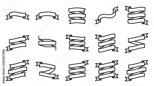 Variety of Ribbon and Banner Border Designs