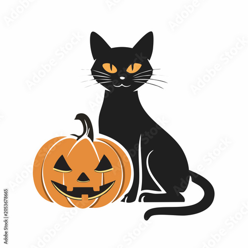 Black Cat and Jack-o'-lantern