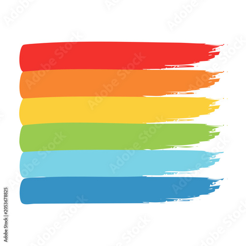 Colorful horizontal watercolor brush strokes