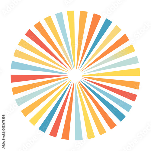 Colorful Radial Stripes Abstract Illustration