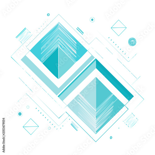Minimalist geometric shapes illustration