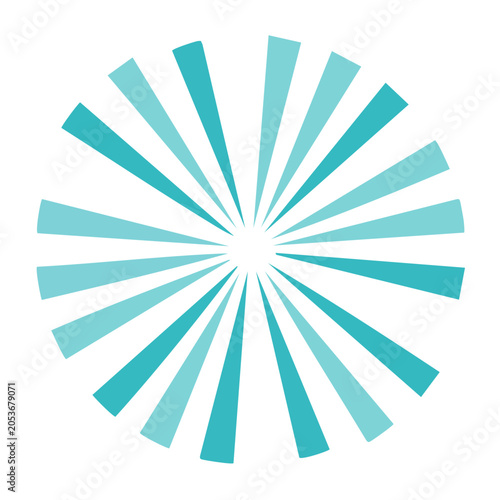 Minimalist radial teal and cyan pattern