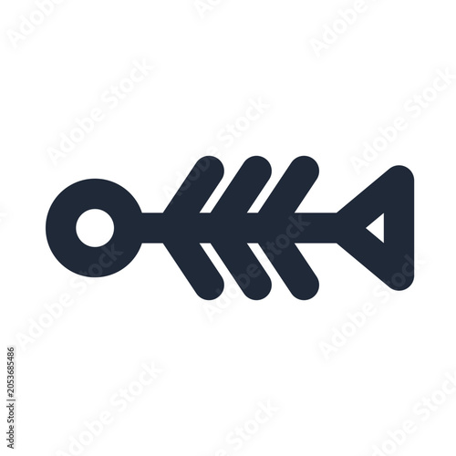 Foto Fish bone line icon, pets outline symbol