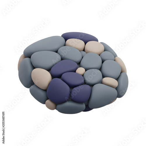 Abstract arrangement of smooth stones in muted colors