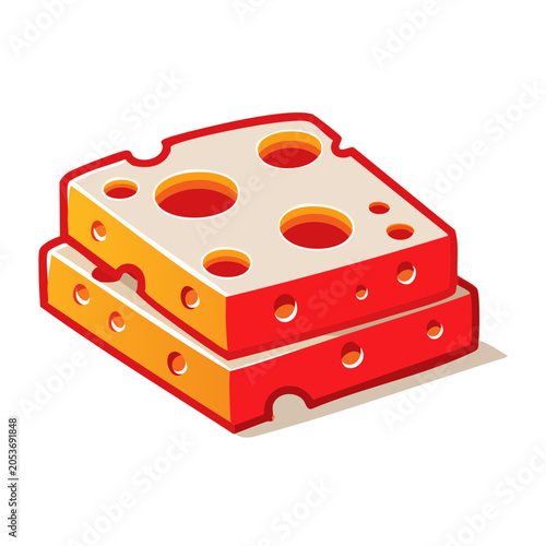 Cartoon stack of cheese