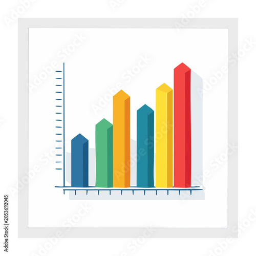 Flat Design Bar Graph Illustration