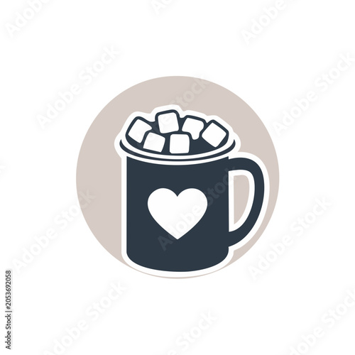 Flat Design Mug with Marshmallows