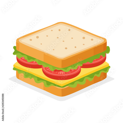 Flat Design Sandwich Illustration