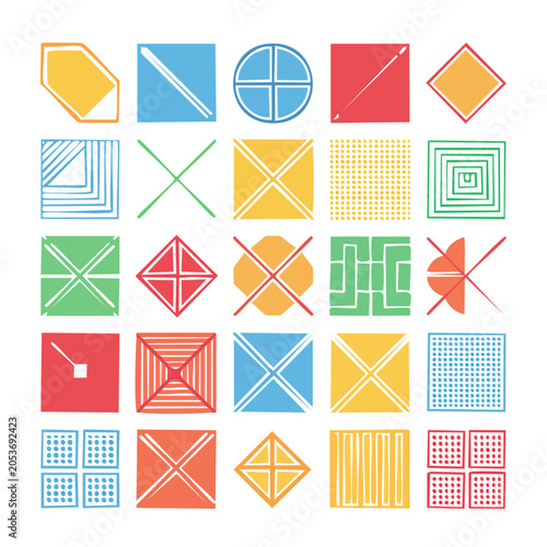 Set of geometric shapes vector design