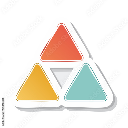 Three Colorful Triangles Minimalist Design