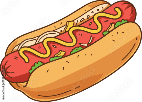 Hot dog vector cartoon illustration