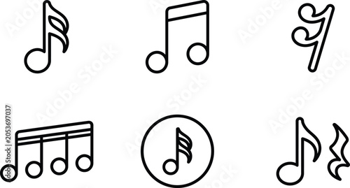 Photos Black eighth note musical symbol illustration