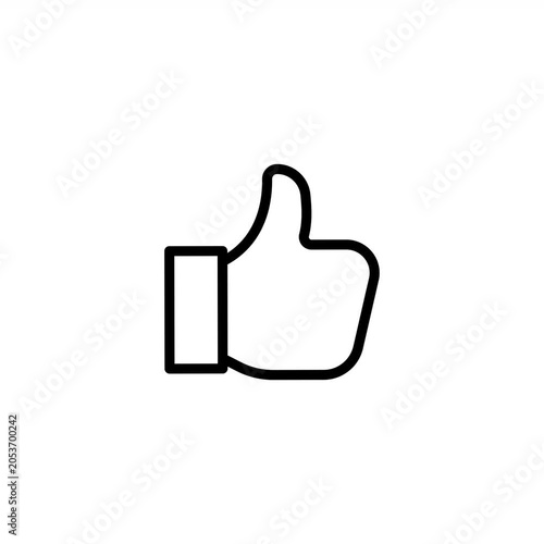 Animated line thumbs up icon on transparent background showing positive approval.