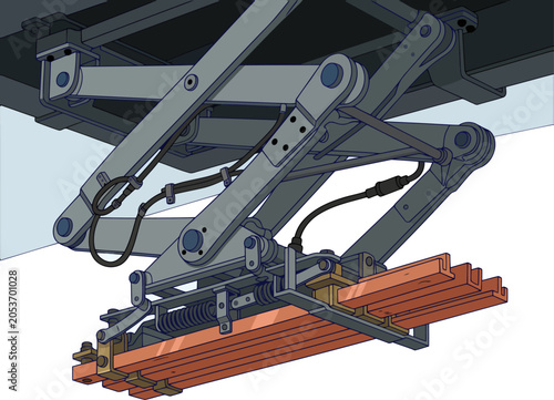 Quadro su tela Detailed mechanical linkage assembly