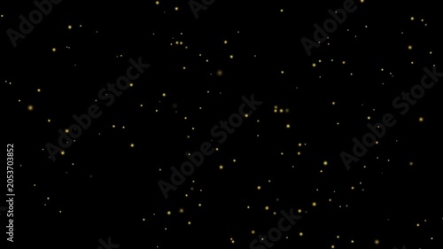 4k dust partical falling isolated black background.Golden confetti. Abstract background with golden shiny sparkling sparkles. Particles of gold dust sparkles. Flying and flickering particles of light.