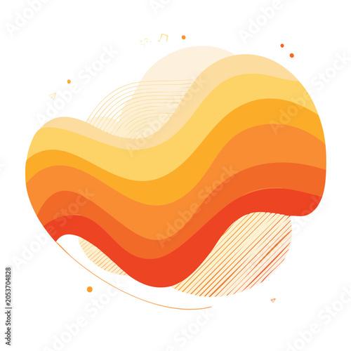 Abstract Orange Wave Graphic Design