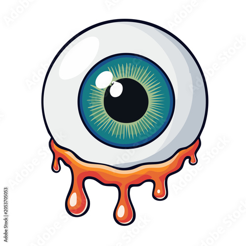 Cartoon eyeball vector illustration