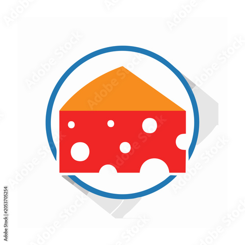 Cheese Icon in Flat Design